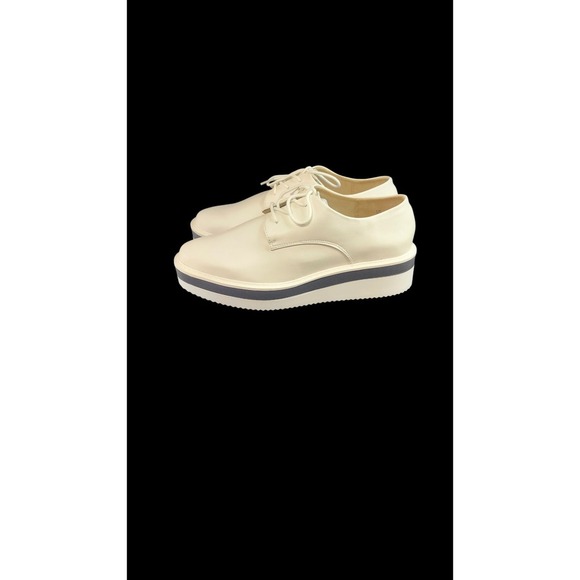 Womens Platform Oxfords Lace Up‎ Shoes Chunky Sole White Fashion Sneakers - Picture 1 of 7